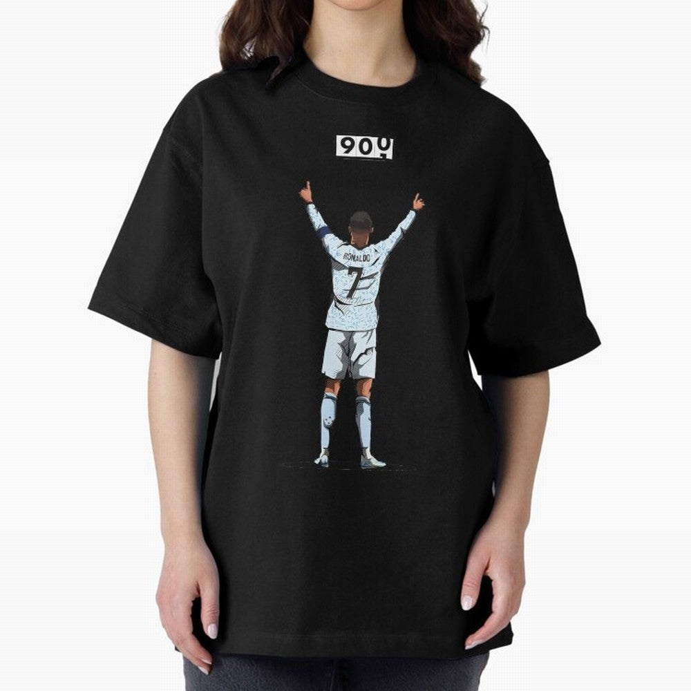 Ronaldo 900 Goals Celebration Iconic Football Design Oversized T-Shirt Bring a Vintage Feel to the FIFA World Cup 2026 USA Canada Mexico Journey through Messi, CR7 and Mbappe Highlights, Germany Pride, Goal Celebration Energy, Supporter Heritage,