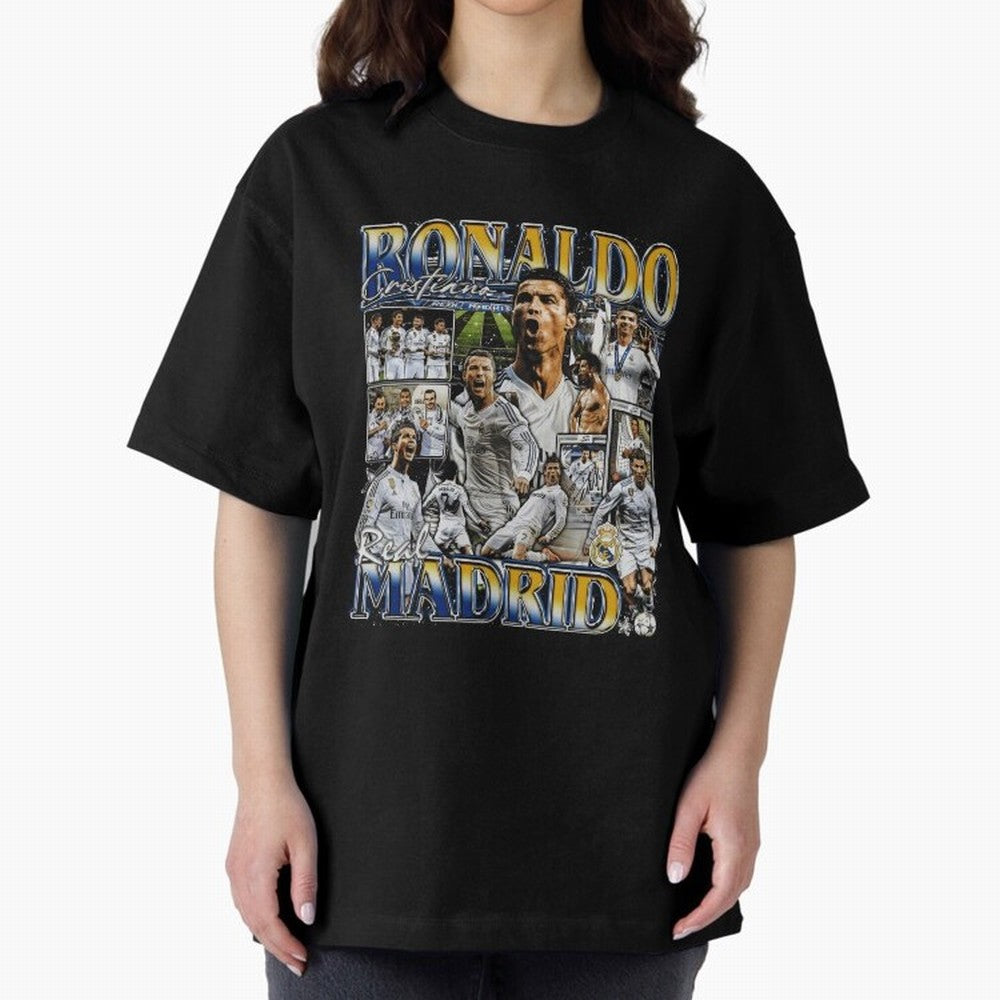 Cristiano Ronaldo Real Vintage Bootleg Oversized T-Shirt Represent the Passion of FIFA World Cup 2026 Group Stage for Fans of Messi and Cristiano Ronaldo and Argentina and Brazil, Bringing Worldwide Fan Energy, Dramatic Goals, Stadium Lights and