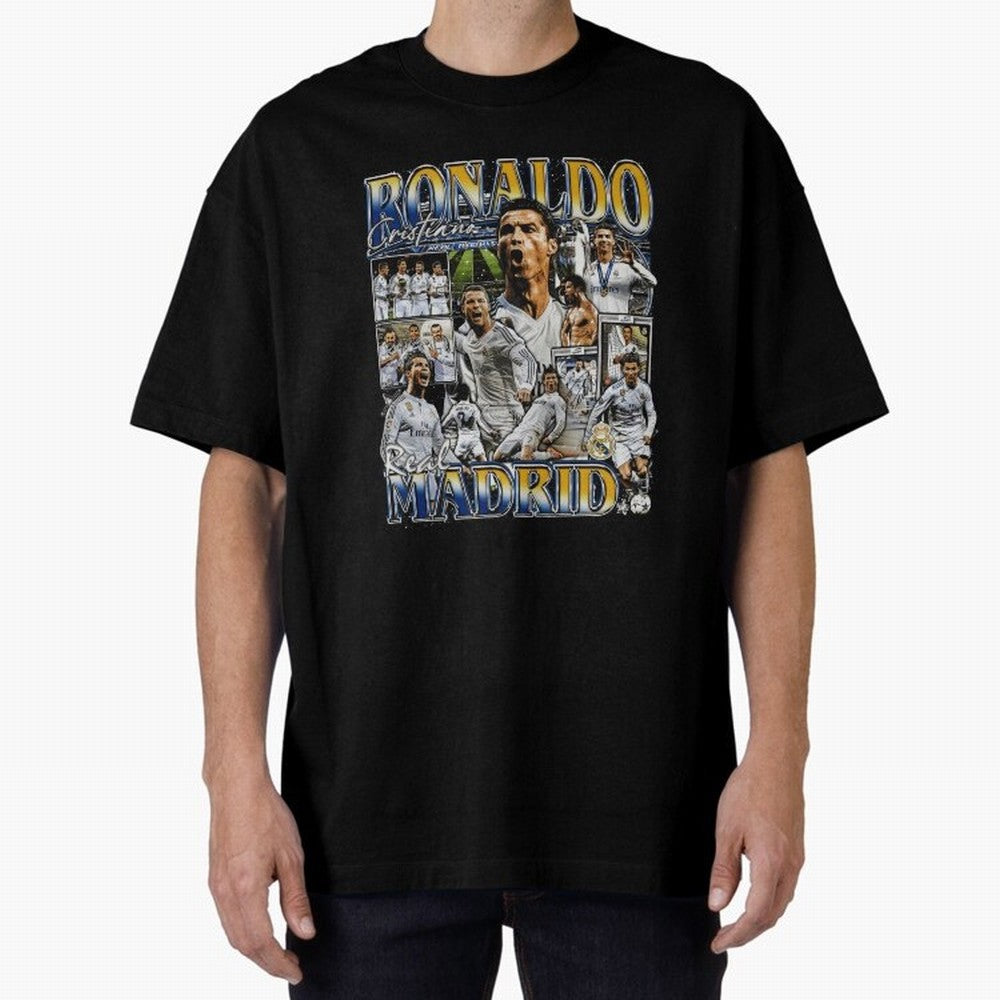 Cristiano Ronaldo Real Vintage Bootleg Oversized T-Shirt Represent the Passion of FIFA World Cup 2026 Group Stage for Fans of Messi and Cristiano Ronaldo and Argentina and Brazil, Bringing Worldwide Fan Energy, Dramatic Goals, Stadium Lights and