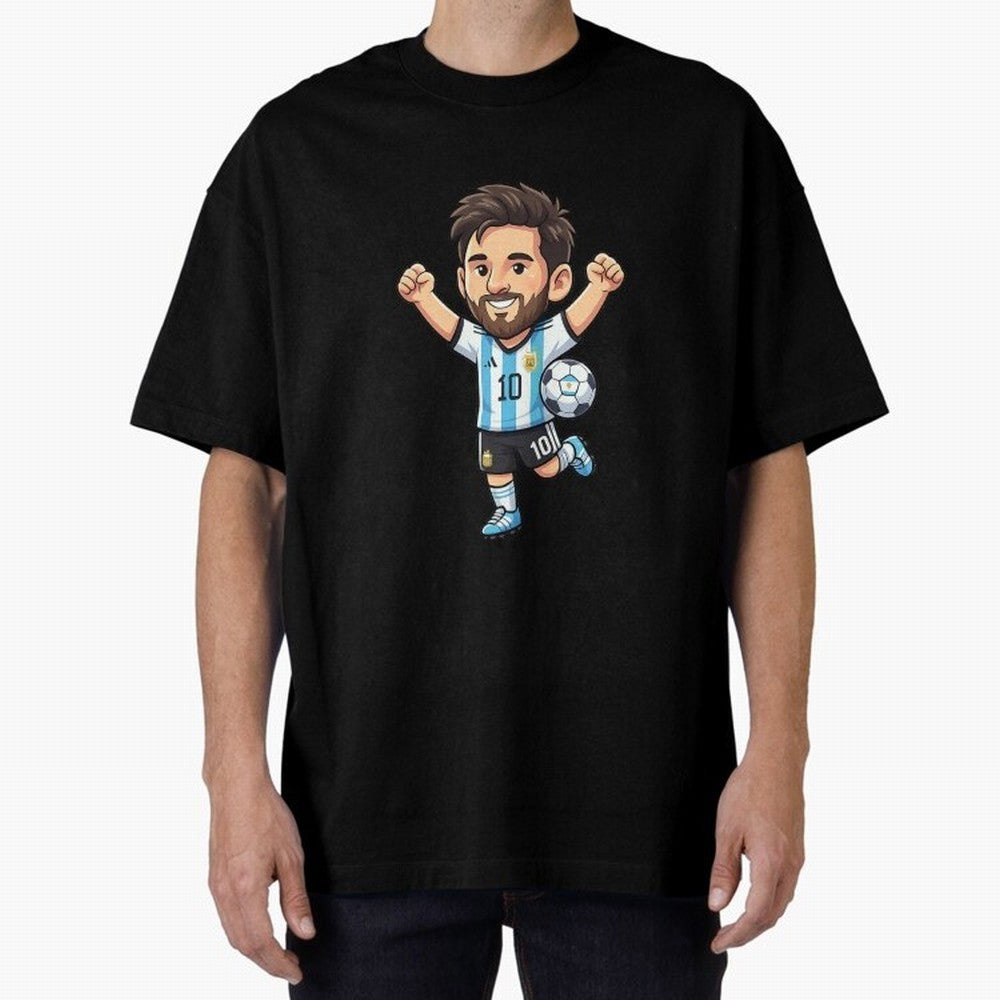 Cute Football Champion Cartoon Design Oversized T-Shirt Show Love for Legendary Goals in the FIFA World Cup 2026 USA Canada Mexico Journey through Neymar, Haaland and Cristiano Ronaldo Highlights, Germany Pride, Champion Mindset, Group Stage Buzz,