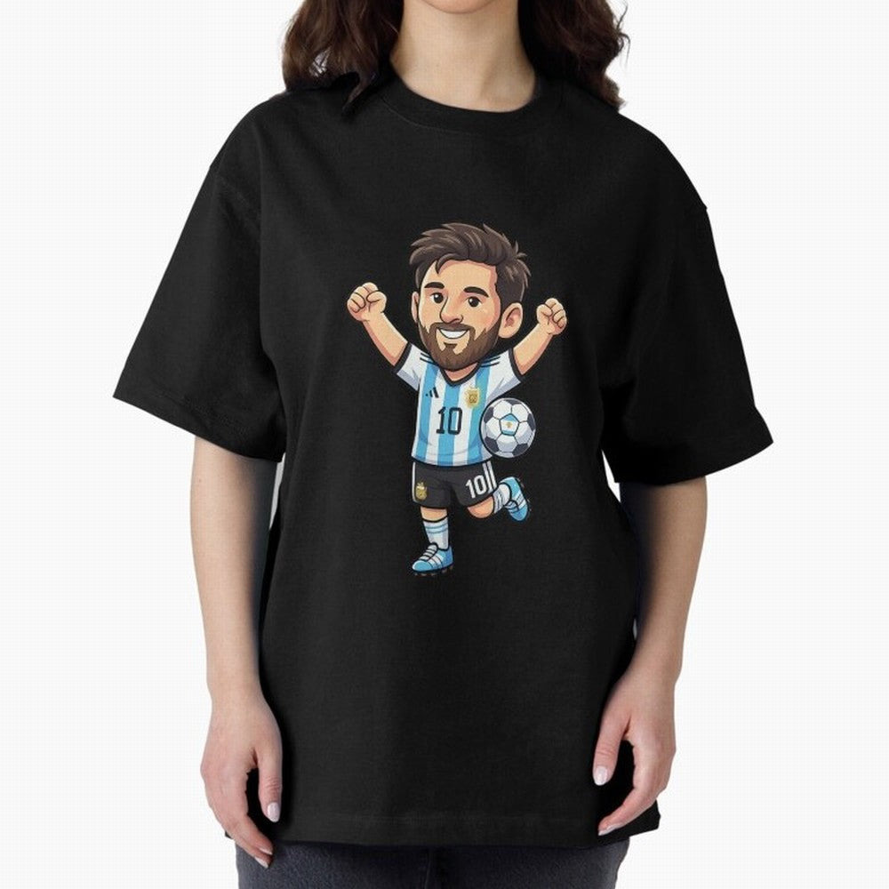 Cute Football Champion Cartoon Design Oversized T-Shirt Show Love for Legendary Goals in the FIFA World Cup 2026 USA Canada Mexico Journey through Neymar, Haaland and Cristiano Ronaldo Highlights, Germany Pride, Champion Mindset, Group Stage Buzz,