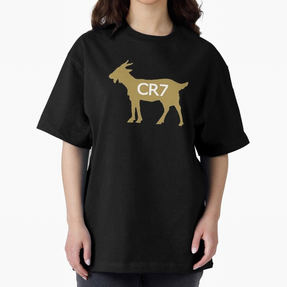 CR7 GOAT Gold B Oversized T-Shirt Represent Global Football Passion for FIFA World Cup 2026, Made for Messi, Neymar and Mbappe, Argentina, Tournament Hype, Historic Matchups, Family Viewing Parties and Global Sports Pride; Made for Die Hard