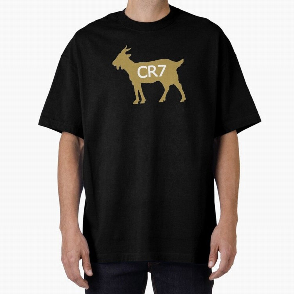 CR7 GOAT Gold B Oversized T-Shirt Represent Global Football Passion for FIFA World Cup 2026, Made for Messi, Neymar and Mbappe, Argentina, Tournament Hype, Historic Matchups, Family Viewing Parties and Global Sports Pride; Made for Die Hard