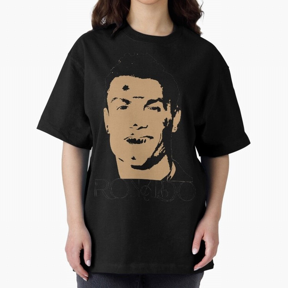 Portugal Football Captain Cristiano Ronaldo Vector Illustration Oversized T-Shirt Stand with FIFA World Cup 2026 USA Canada Mexico for Fans of Mbappe and Neymar and France, Bringing Fan Favorite Moments, National Team Passion, Big Match Drama and