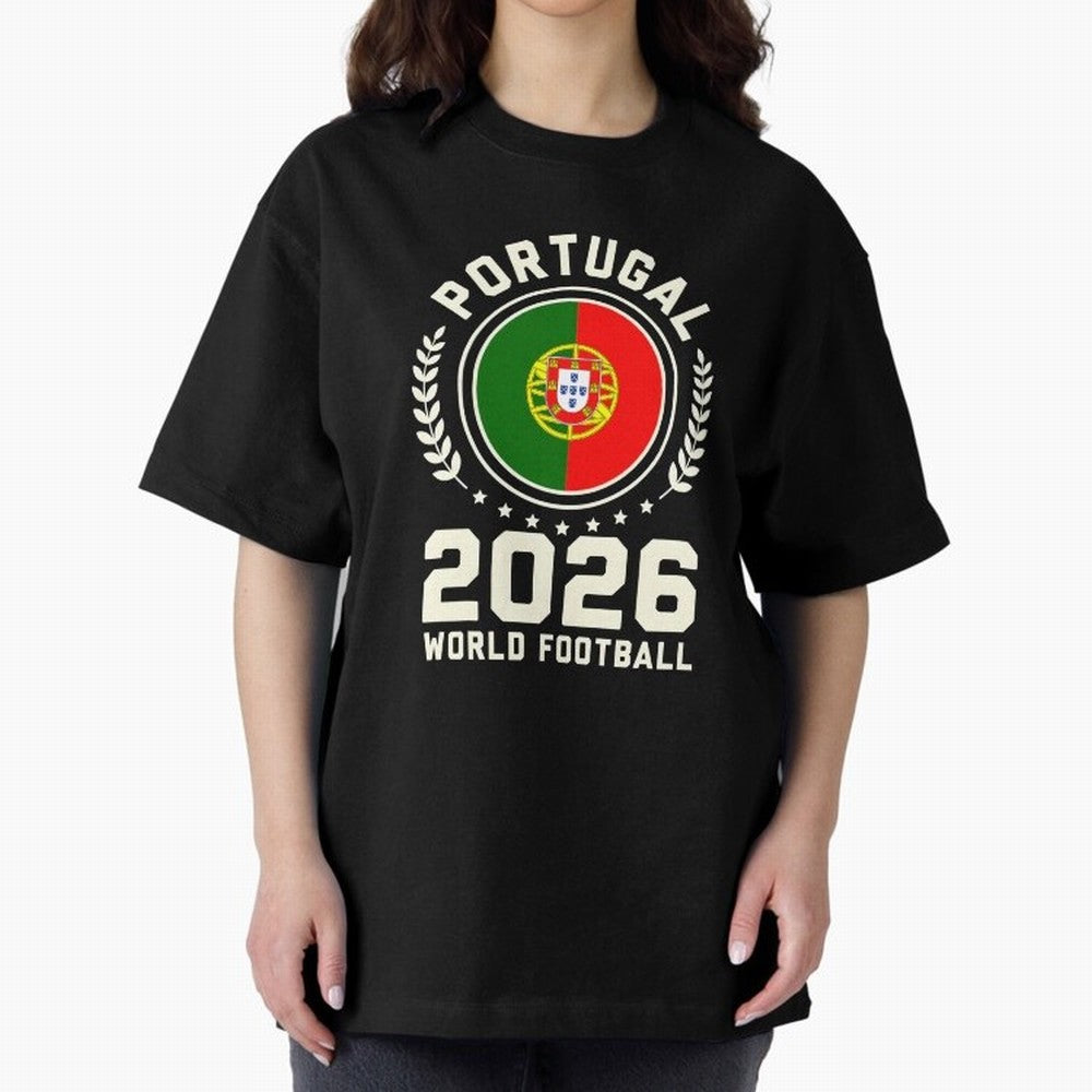 Portugal 2026 World Football Oversized T-Shirt Carry FIFA World Cup 2026 for Fans of Haaland and France and Portugal, Bringing Soccer Culture, Superstar Moments, National Team Dreams and Competitive Fire; Made for Die Hard Supporters, Soccer