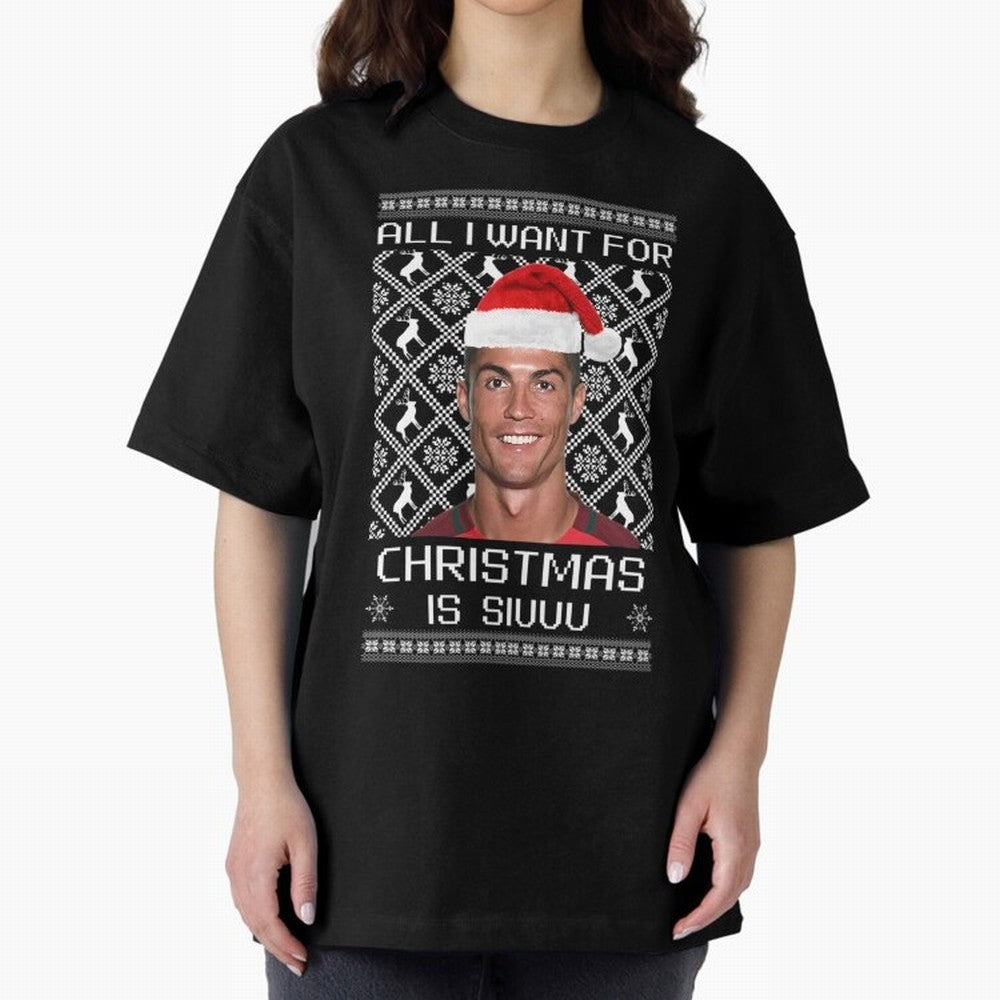 Cristiano Ronaldo Siuuu Christmas Oversized T-Shirt Turn Up for the FIFA World Cup 2026 Group Stage Journey through Messi and Cristiano Ronaldo Highlights, Netherlands Pride, Game Day Rituals, Football Legends, Country Pride and the Road to the