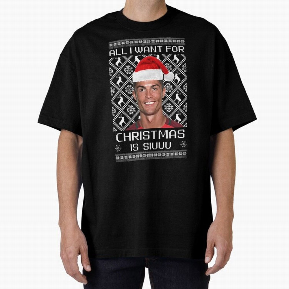 Cristiano Ronaldo Siuuu Christmas Oversized T-Shirt Turn Up for the FIFA World Cup 2026 Group Stage Journey through Messi and Cristiano Ronaldo Highlights, Netherlands Pride, Game Day Rituals, Football Legends, Country Pride and the Road to the