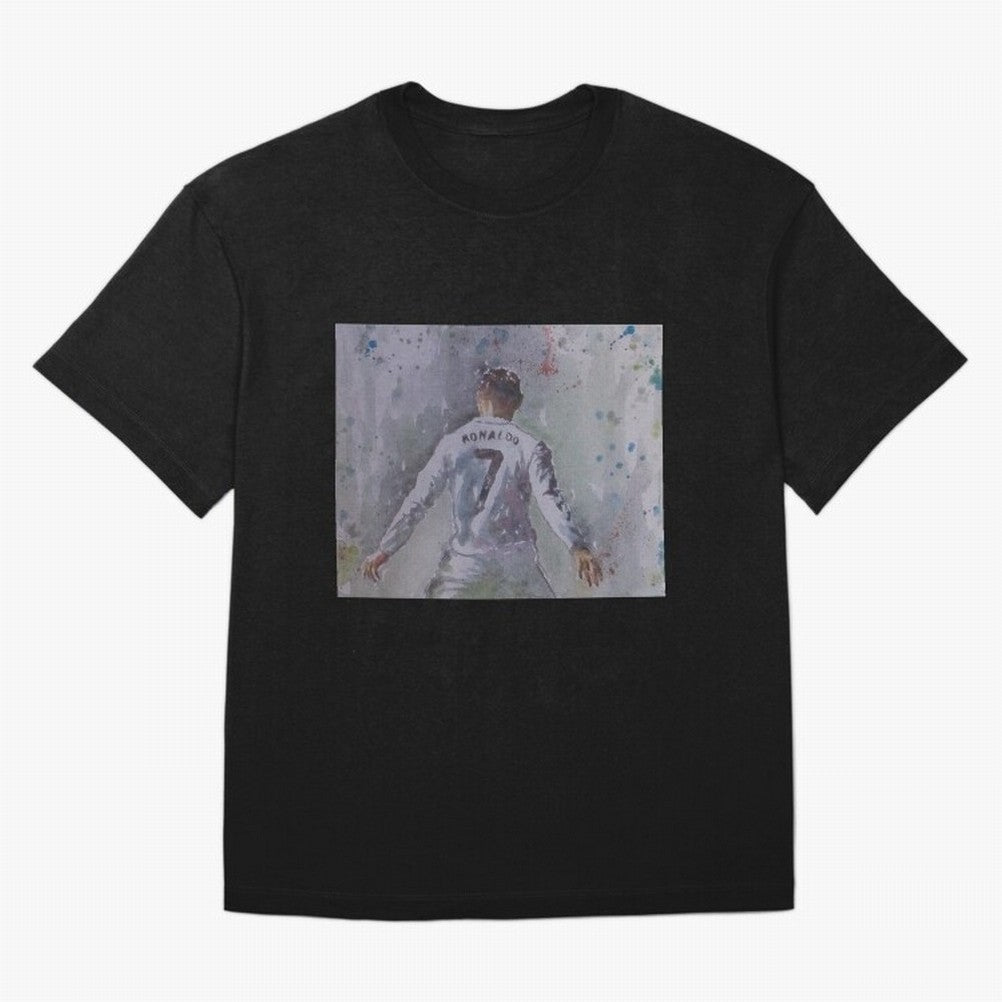 Cristiano Ronaldo - Portrait 2 Oversized T-Shirt Feel International Energy from Match Day Hype around FIFA World Cup 2026 USA Canada Mexico, CR7, Portugal, Spain and Germany, Game Day Rituals, Football Legends, Country Pride and the Road to the