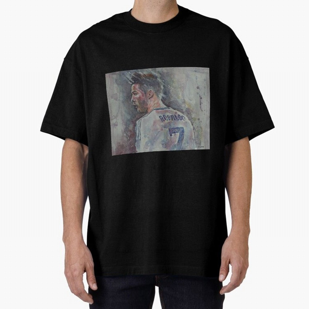 Cristiano Ronaldo - Portrait 1 Oversized T-Shirt Bring a Champion Mindset to the FIFA World Cup 2026 Journey through Haaland and Mbappe Highlights, England Pride, Stadium Chants, National Pride, Trophy Dreams and Unforgettable Football Memories;