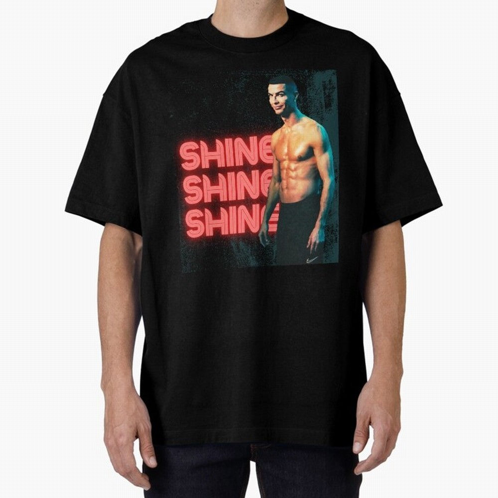 Cristiano Ronaldo Shine Oversized T-Shirt Keep the Legacy of FIFA World Cup 2026 Group Stage Connected to CR7, England Energy, Goal Celebration Energy, Supporter Heritage, Football Icons and Worldwide Tournament Joy; Ideal for Football Dads,