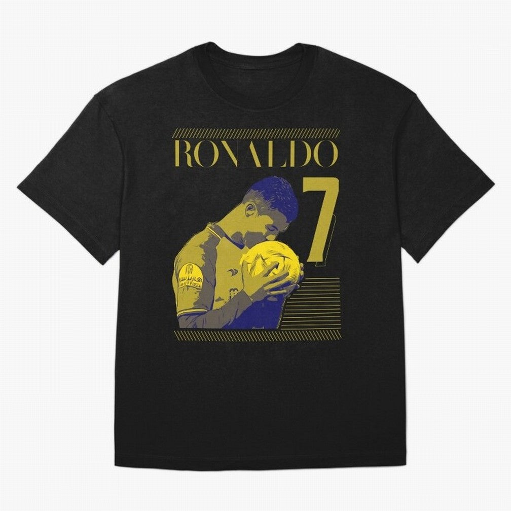 Cristiano Ronaldo Its Yellow Oversized T-Shirt Carry the Colors and Pride of FIFA World Cup 2026 Group Stage for Fans of Mbappe and Neymar and Netherlands, Bringing Soccer Culture, Superstar Moments, National Team Dreams and Competitive Fire; Great