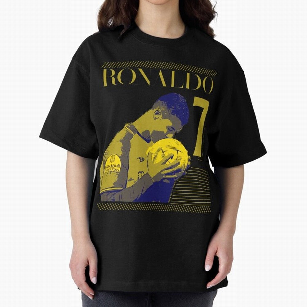 Cristiano Ronaldo Its Yellow Oversized T-Shirt Carry the Colors and Pride of FIFA World Cup 2026 Group Stage for Fans of Mbappe and Neymar and Netherlands, Bringing Soccer Culture, Superstar Moments, National Team Dreams and Competitive Fire; Great
