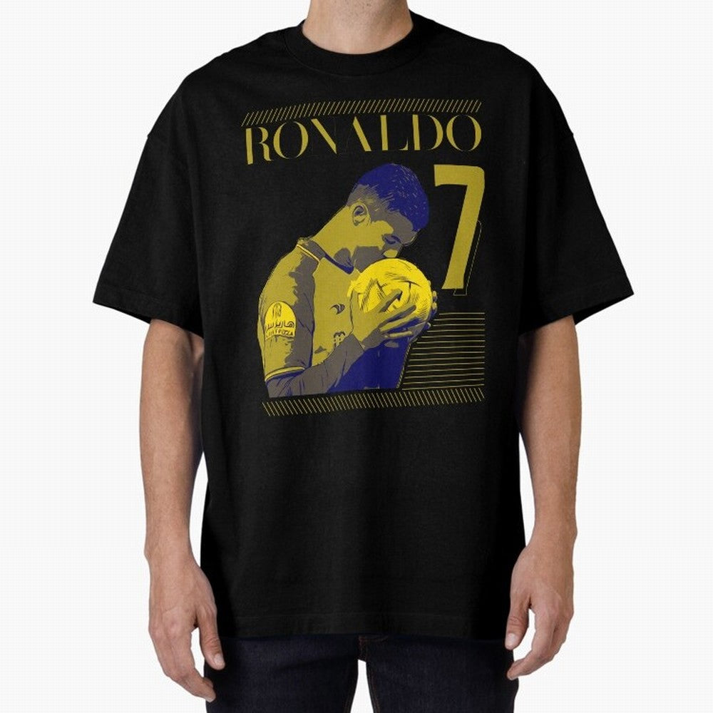 Cristiano Ronaldo Its Yellow Oversized T-Shirt Carry the Colors and Pride of FIFA World Cup 2026 Group Stage for Fans of Mbappe and Neymar and Netherlands, Bringing Soccer Culture, Superstar Moments, National Team Dreams and Competitive Fire; Great