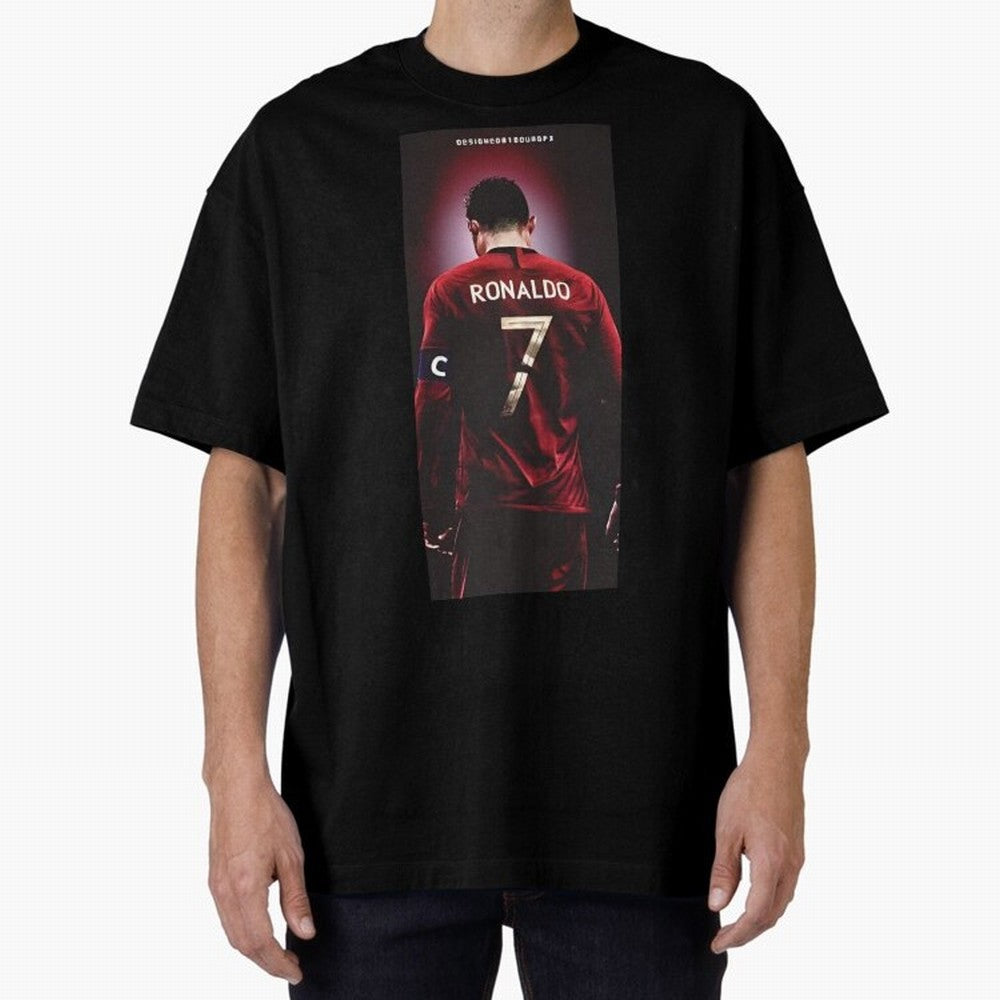 Cristiano Ronaldo Oversized T-Shirt Celebrate Fan Culture around Global Football Passion for FIFA World Cup 2026 USA Canada Mexico, Capturing Neymar, Haaland and Cristiano Ronaldo, Brazil, Sports Nostalgia, International Competition, Famous Players