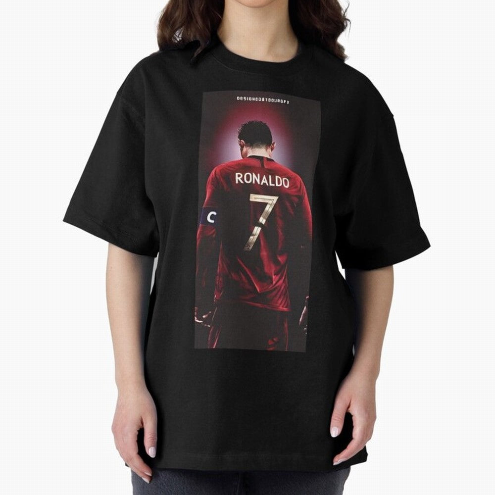 Cristiano Ronaldo Oversized T-Shirt Celebrate Fan Culture around Global Football Passion for FIFA World Cup 2026 USA Canada Mexico, Capturing Neymar, Haaland and Cristiano Ronaldo, Brazil, Sports Nostalgia, International Competition, Famous Players