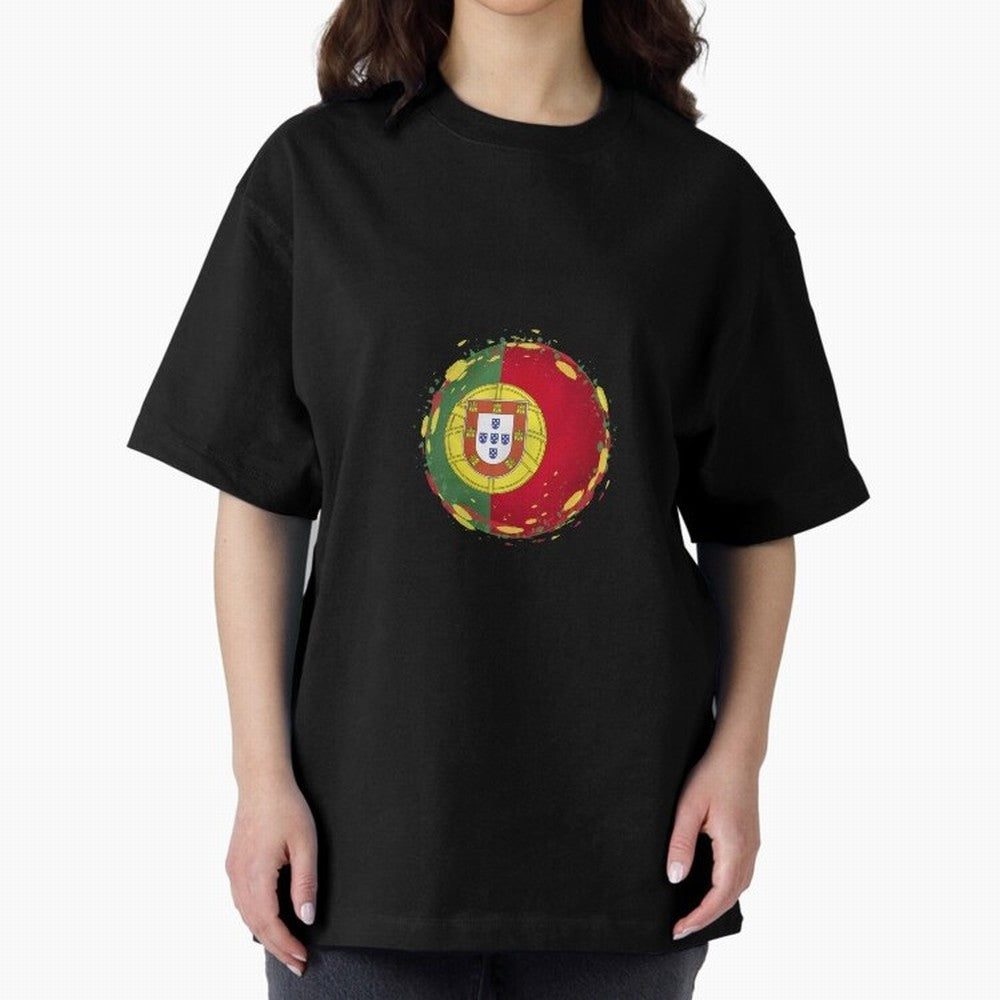 Portugal Oversized T-Shirt Relive the Noise and Pride of FIFA World Cup 2026 for Fans of Messi and Cristiano Ronaldo and Argentina and Brazil, Bringing Vintage Soccer Flavor, Modern Football Stars, National Flags and Final Night Emotion; Built for