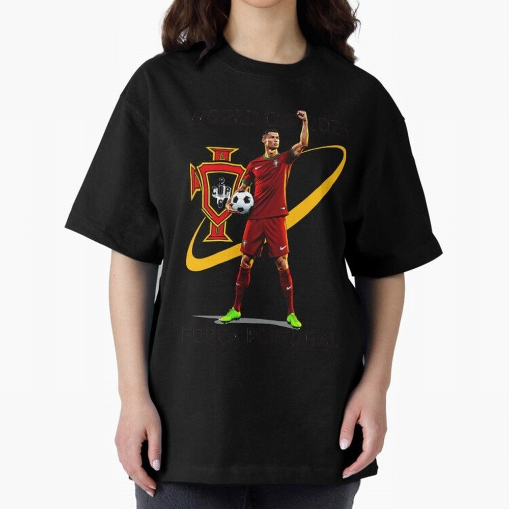 FIFA World Cup 2026 - Portugal Fan Oversized T-Shirt Celebrate Global Passion for the FIFA World Cup 2026 USA Canada Mexico Journey through Mbappe Highlights, Brazil, Portugal and Argentina Pride, Classic Soccer Heritage, Championship Pressure, Fan