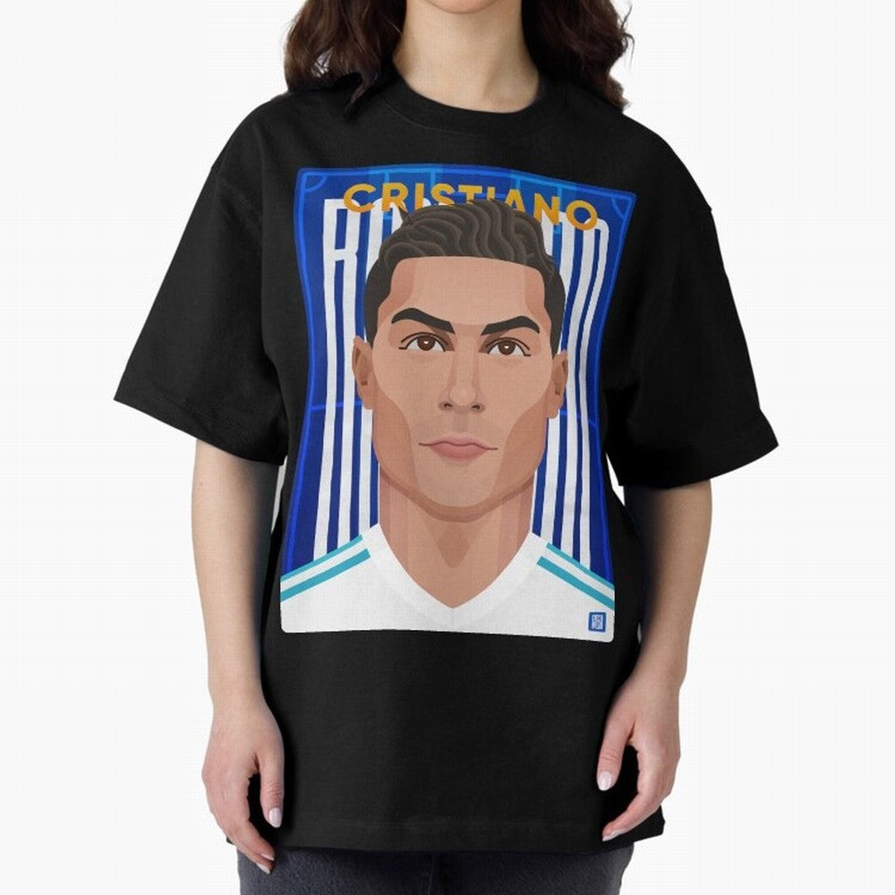 Cristiano Ronaldo (RM) | The Commander Oversized T-Shirt Honor the Beautiful Game during Global Football Passion for FIFA World Cup 2026 Group Stage, Filled with CR7 and Messi, Germany, Football Festival Excitement, Trophy Ambitions, Country