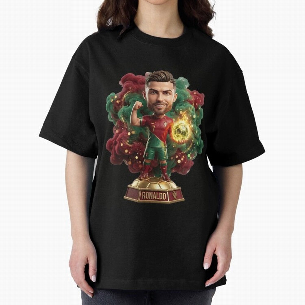 Ronaldo Portugal 2026 - Legend Soccer Chibi 3D Oversized T-Shirt Make Every Match About Match Day Hype around FIFA World Cup 2026, Messi, CR7 and Mbappe, England, Stadium Memories, Football Loyalty, International Chants and Championship Tradition;