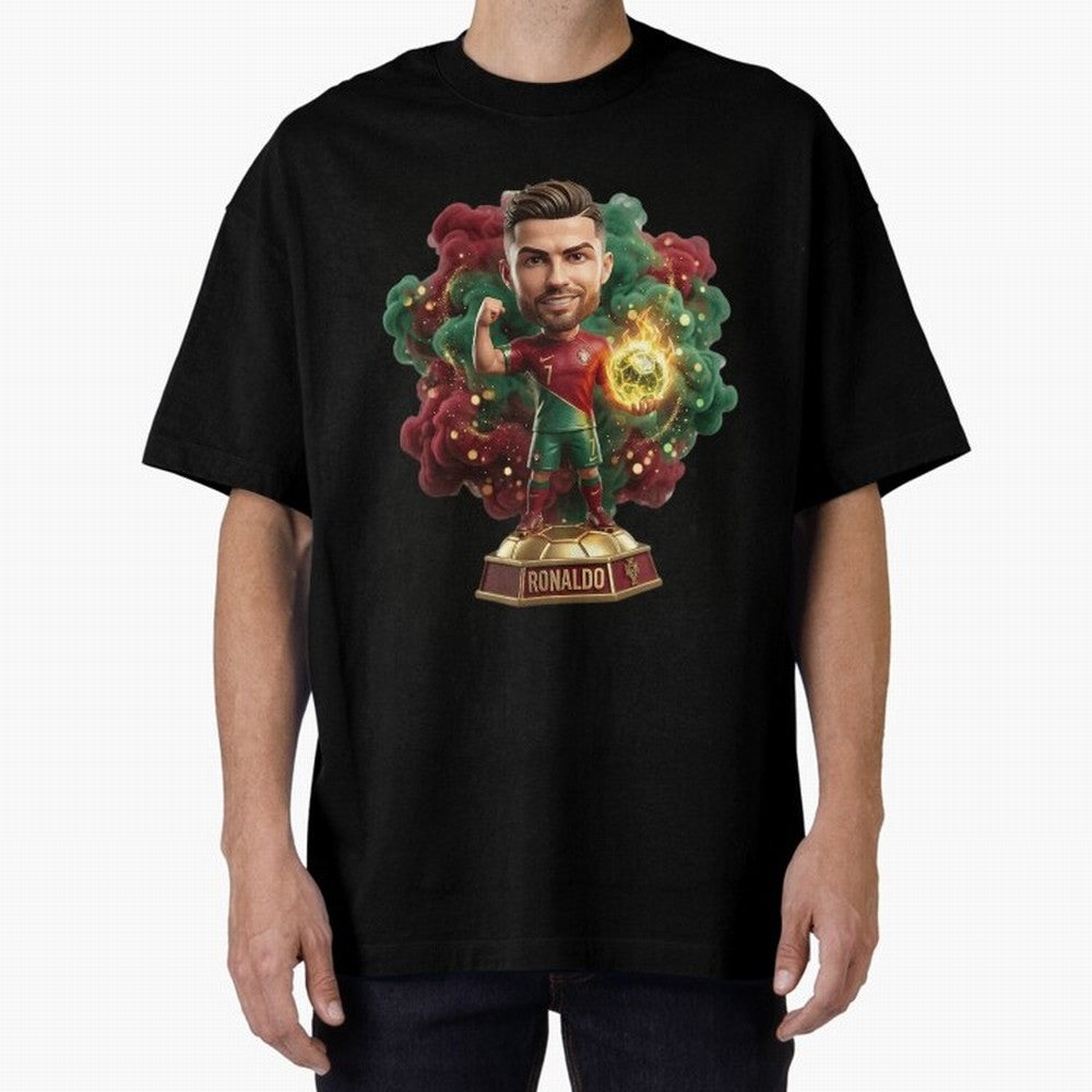 Ronaldo Portugal 2026 - Legend Soccer Chibi 3D Oversized T-Shirt Make Every Match About Match Day Hype around FIFA World Cup 2026, Messi, CR7 and Mbappe, England, Stadium Memories, Football Loyalty, International Chants and Championship Tradition;