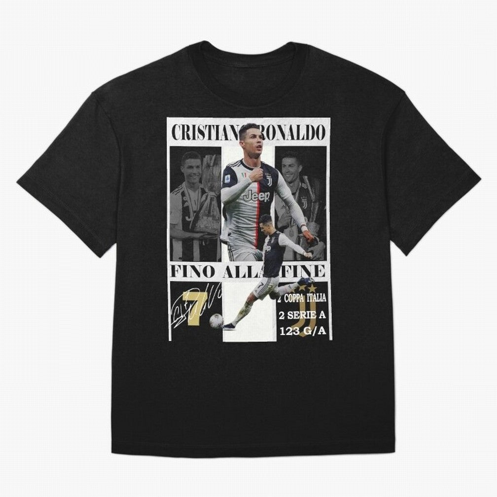 Cristiano Ronaldo Juventus Poster - Iconic CR7 Turin Fan Art Print Oversized T-Shirt Support the Legends of the FIFA World Cup 2026 Group Stage Journey through CR7 Highlights, England, France and Netherlands Pride, Championship Spirit, Famous