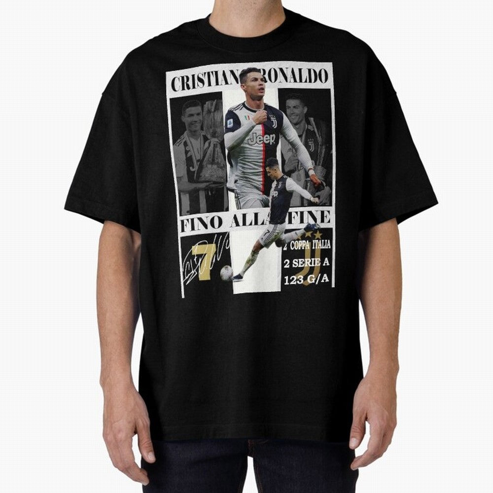 Cristiano Ronaldo Juventus Poster - Iconic CR7 Turin Fan Art Print Oversized T-Shirt Support the Legends of the FIFA World Cup 2026 Group Stage Journey through CR7 Highlights, England, France and Netherlands Pride, Championship Spirit, Famous