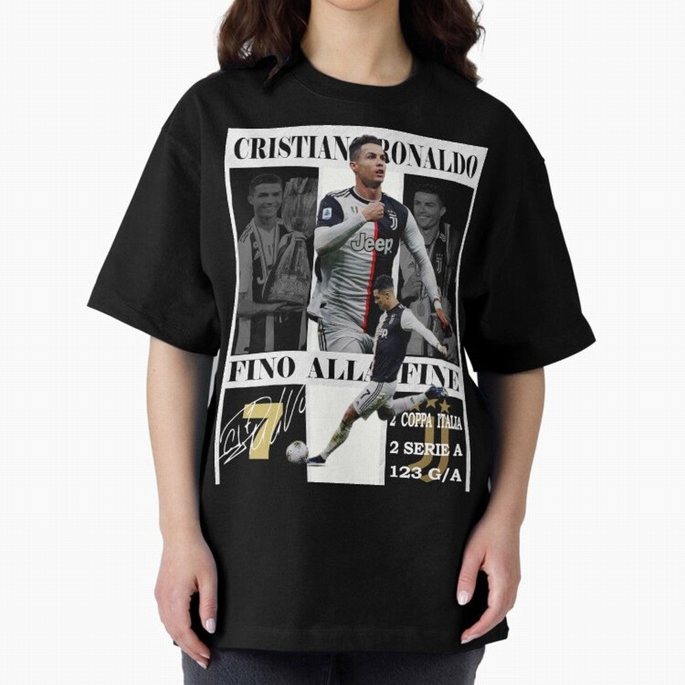 Cristiano Ronaldo Juventus Poster - Iconic CR7 Turin Fan Art Print Oversized T-Shirt Support the Legends of the FIFA World Cup 2026 Group Stage Journey through CR7 Highlights, England, France and Netherlands Pride, Championship Spirit, Famous
