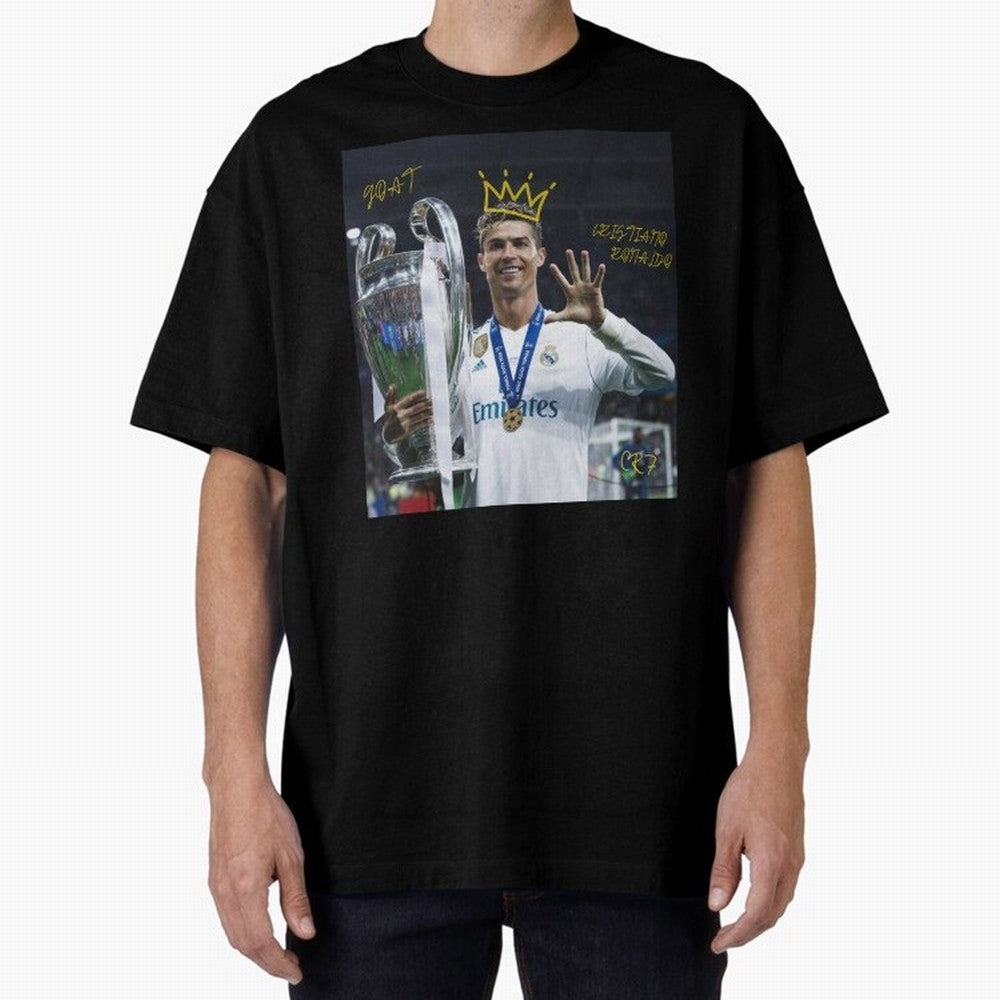 Cristiano Ronaldo- GOAT Oversized T-Shirt Keep the Legacy of Match Day Hype around FIFA World Cup 2026 Group Stage, Messi, Neymar and Mbappe, Brazil, Portugal and Argentina, Tournament Hype, Historic Matchups, Family Viewing Parties and Global