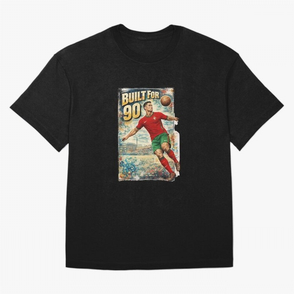 Built For 90 ¨C Vintage Football Streetwear Poster Oversized T-Shirt Show Love for Legendary Goals in Global Football Passion for FIFA World Cup 2026, Built around CR7, Argentina, Global Supporter Spirit, Legendary Goals, National Colors and