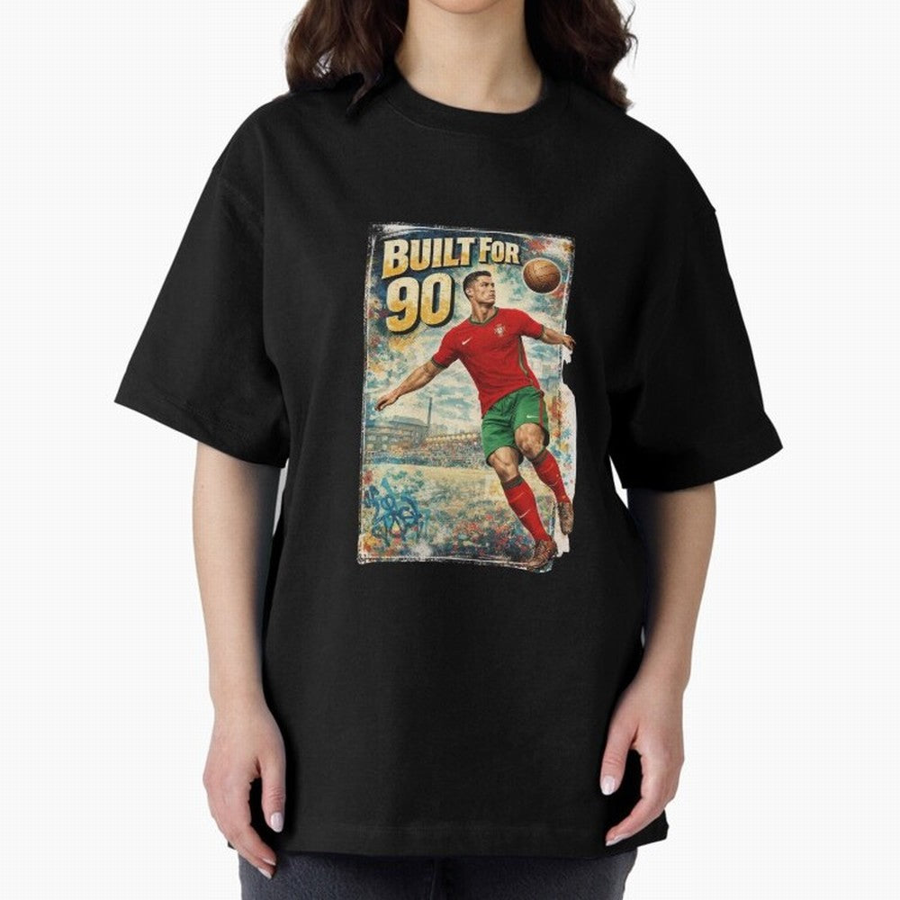 Built For 90 ¨C Vintage Football Streetwear Poster Oversized T-Shirt Show Love for Legendary Goals in Global Football Passion for FIFA World Cup 2026, Built around CR7, Argentina, Global Supporter Spirit, Legendary Goals, National Colors and