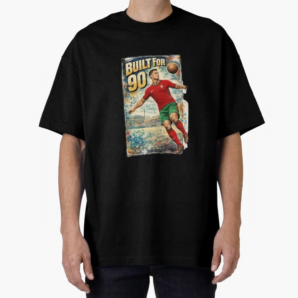Built For 90 ¨C Vintage Football Streetwear Poster Oversized T-Shirt Show Love for Legendary Goals in Global Football Passion for FIFA World Cup 2026, Built around CR7, Argentina, Global Supporter Spirit, Legendary Goals, National Colors and