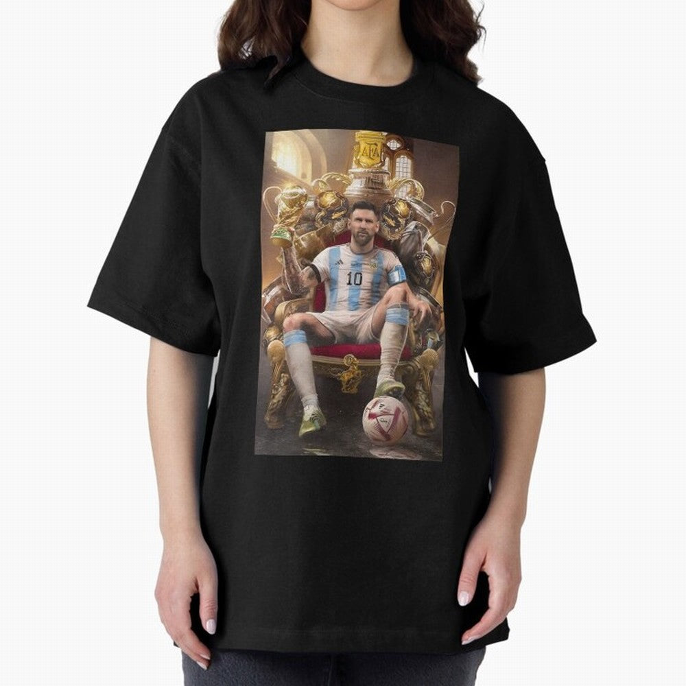 Lionel Messi Oversized T-Shirt Bring Home FIFA World Cup 2026 Group Stage Spirit, with Portugal, Spain and Germany, Messi and Cristiano Ronaldo, Soccer Culture, Superstar Moments, National Team Dreams and Competitive Fire; Great for Watch Parties,