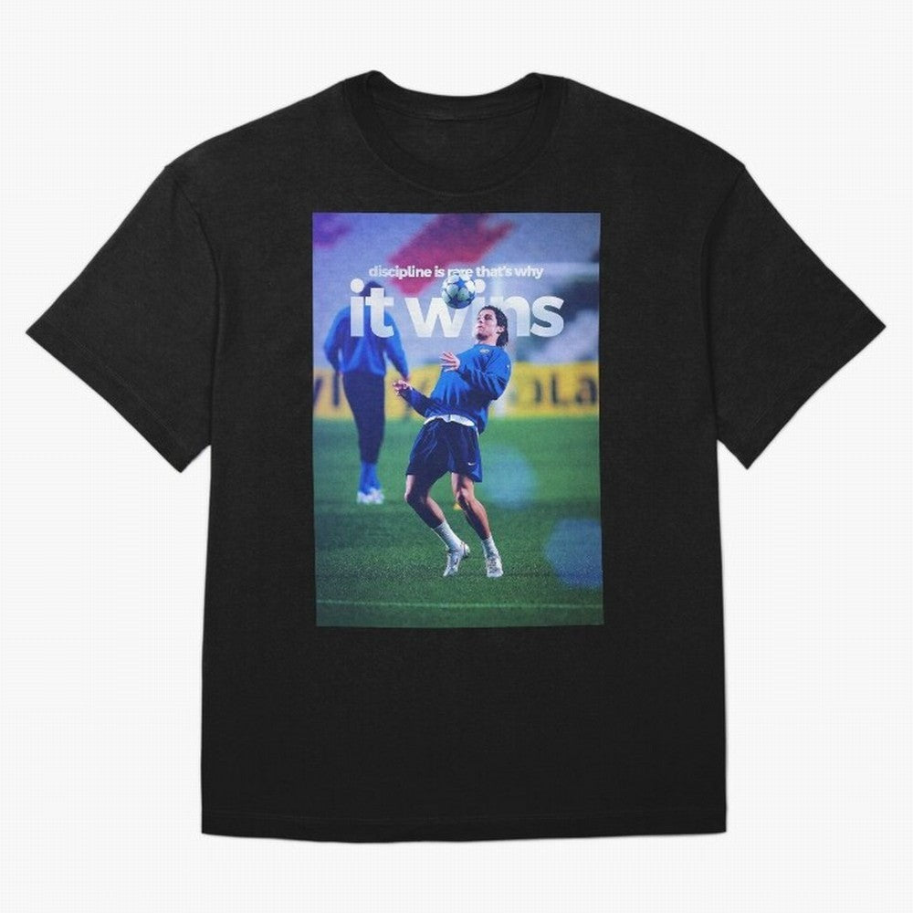 Cristiano Ronaldo - Discipline is rare that's why it wins Oversized T-Shirt Feel International Energy from FIFA World Cup 2026 USA Canada Mexico Spirit, Capturing Argentina and Brazil, Messi, Championship Spirit, Famous Goals, Roaring Crowds and