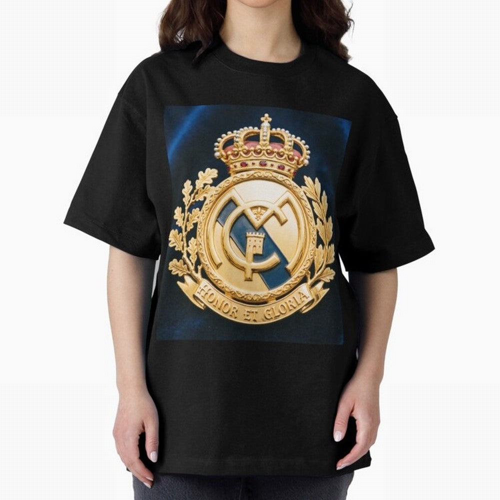 Madrid Honor y Gloria Oversized T-Shirt Honor the Football Icons of FIFA World Cup 2026 USA Canada Mexico Capturing Neymar, Argentina Energy, Retro Football Energy, Iconic Rivalries, Trophy Chase Drama and Stadium Atmosphere; Perfect for Fans,