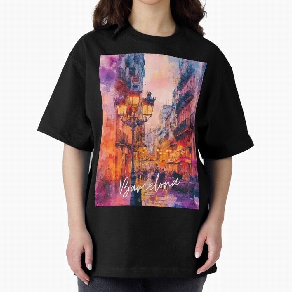 Barcelona Oversized T-Shirt Show Fan Pride Across FIFA World Cup 2026 Group Stage Spirit, Driven by Brazil, Messi, Neymar and Mbappe, Tournament Hype, Historic Matchups, Family Viewing Parties and Global Sports Pride; Great for Watch Parties,