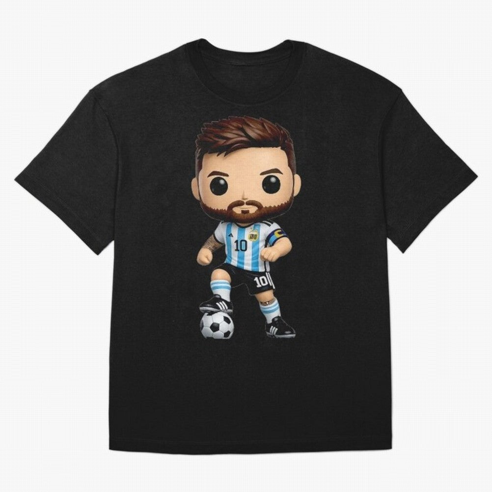 Lionel Messi Figurine Oversized T-Shirt Remember Iconic Moments from FIFA World Cup 2026 Spirit, Made for Spain, Mbappe, Retro Football Energy, Iconic Rivalries, Trophy Chase Drama and Stadium Atmosphere; Ideal for Football Dads, Football Moms,