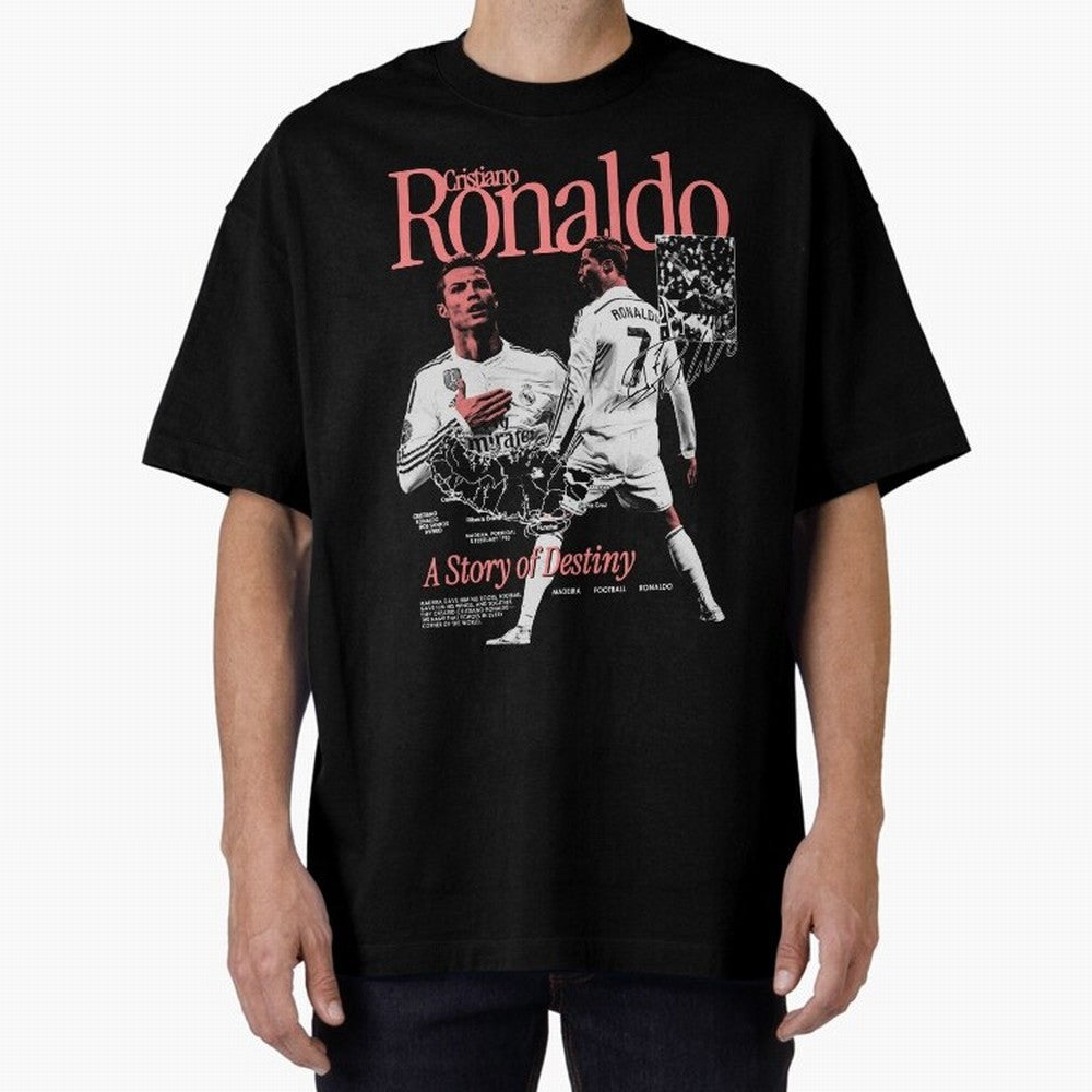 CR7 Cristiano Oversized T-Shirt Follow the Final Road of Global Football Passion for FIFA World Cup 2026 Group Stage, Featuring Cristiano Ronaldo, Haaland and CR7, Spain, Supporter Pride, Iconic Celebrations, Legendary Names and Global Match Day