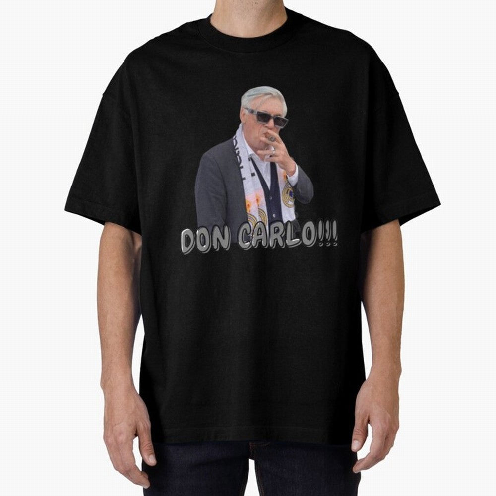 Don Carlo Ancelotti Oversized T-Shirt Celebrate the Magic of Global Football Passion for FIFA World Cup 2026 USA Canada Mexico, Centered on Mbappe and Neymar, England, France and Netherlands, Global Supporter Spirit, Legendary Goals, National