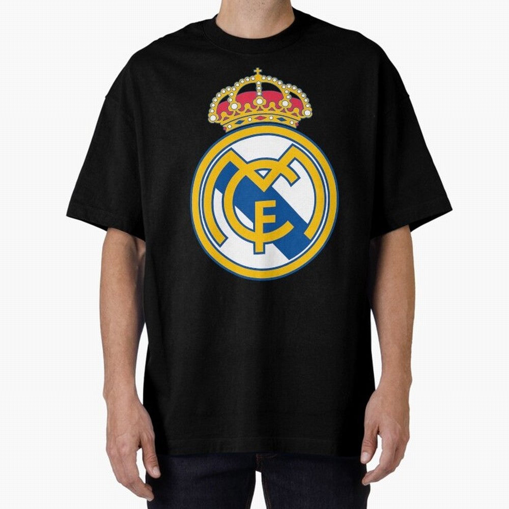 The Madrid Cf Logo Oversized T-Shirt Show Match Day Excitement for FIFA World Cup 2026 USA Canada Mexico Spirit, Centered on Spain and Netherlands, Mbappe and Neymar, Classic Soccer Heritage, Championship Pressure, Fan Loyalty and International