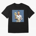 Cristiano Ronaldo Cr7 The Best Artwork Futbol Soccer Oversized T-Shirt Bring Global Tournament Vibes to Global Football Passion for FIFA World Cup 2026 Group Stage, Filled with CR7 and Messi, Argentina and Brazil, Worldwide Fan Energy, Dramatic