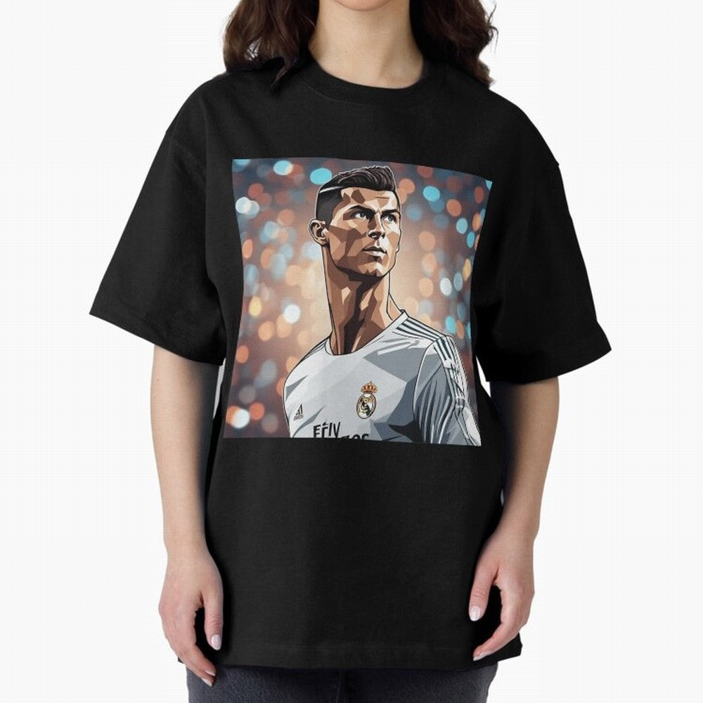 Ronaldo Cr7 Cristiano The Goat Artwork Futbol Soccer Oversized T-Shirt Celebrate the Magic of FIFA World Cup 2026 Group Stage for Fans of Haaland and Mbappe and England and Germany, Bringing Football Festival Excitement, Trophy Ambitions, Country