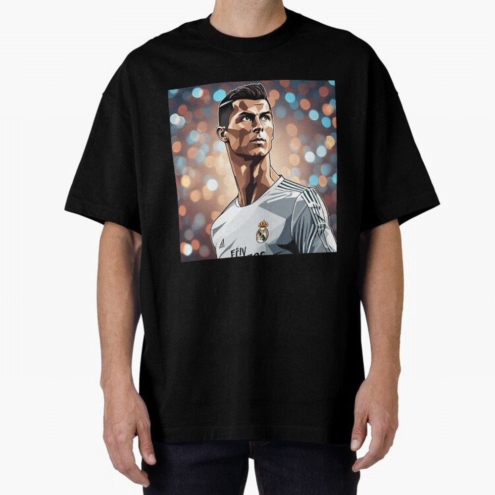 Ronaldo Cr7 Cristiano The Goat Artwork Futbol Soccer Oversized T-Shirt Celebrate the Magic of FIFA World Cup 2026 Group Stage for Fans of Haaland and Mbappe and England and Germany, Bringing Football Festival Excitement, Trophy Ambitions, Country