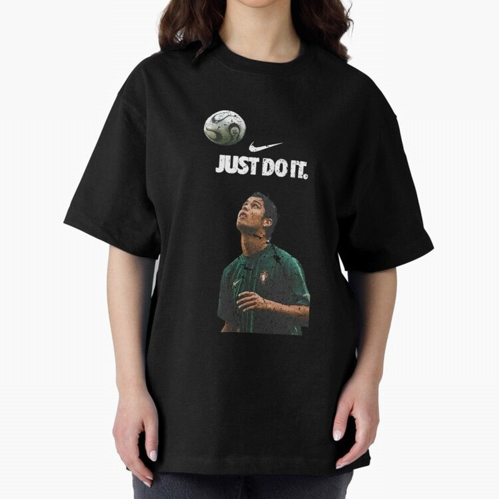 Cristiano Ronaldo Just Do It Oversized T-Shirt Celebrate Golden Goal Energy in the FIFA World Cup 2026 Group Stage Journey through Haaland Highlights, Portugal Pride, Soccer Culture, Superstar Moments, National Team Dreams and Competitive Fire;