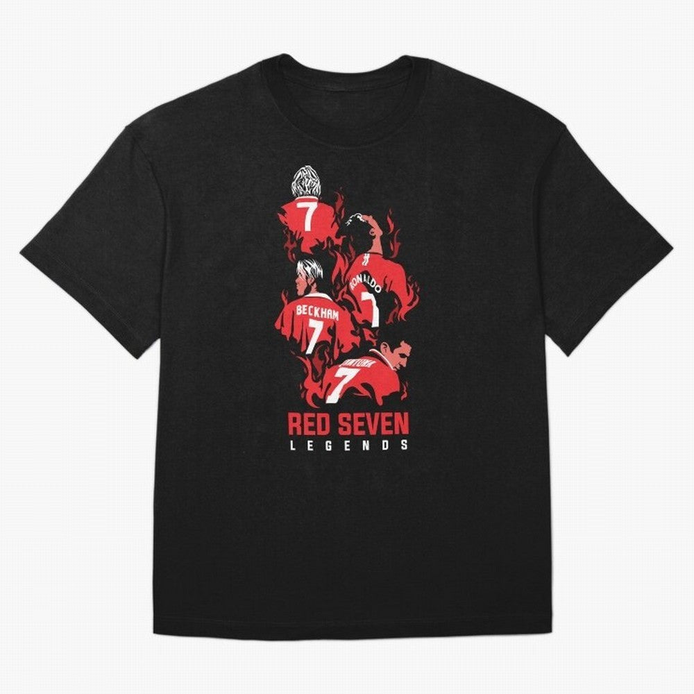 The Red Seven - Man Utd Oversized T-Shirt Elevate FIFA World Cup 2026 for Fans of Haaland and France, Bringing Vintage Soccer Flavor, Modern Football Stars, National Flags and Final Night Emotion; Ideal for Fans Who Follow Messi, Cristiano Ronaldo,