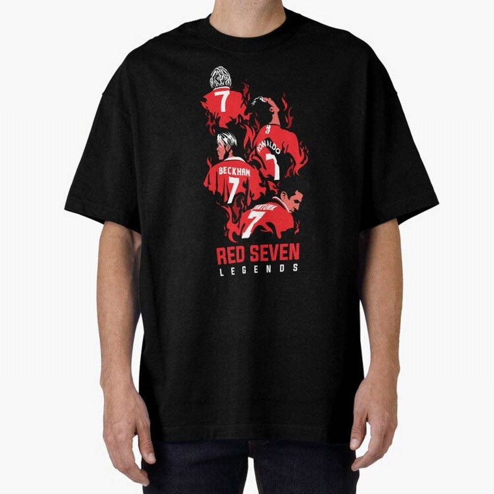 The Red Seven - Man Utd Oversized T-Shirt Elevate FIFA World Cup 2026 for Fans of Haaland and France, Bringing Vintage Soccer Flavor, Modern Football Stars, National Flags and Final Night Emotion; Ideal for Fans Who Follow Messi, Cristiano Ronaldo,