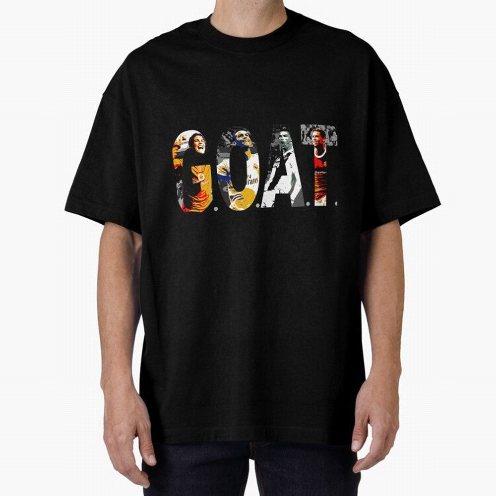 Cristiano Ronaldo Greatest Football Player Of All Time Oversized T-Shirt Join the Global Buzz around Global Football Passion for FIFA World Cup 2026 Group Stage, Celebrating Messi, Neymar and Mbappe, England and Germany, Stadium Chants, National
