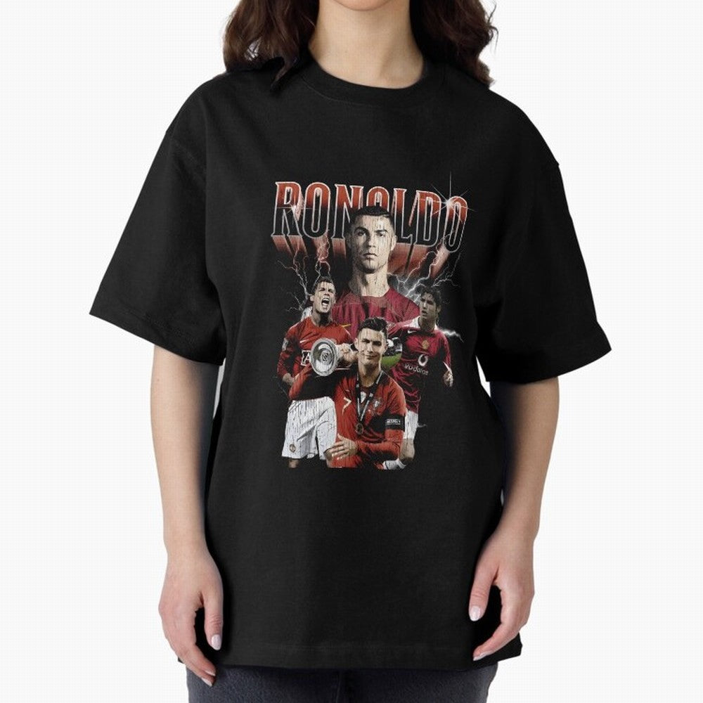 Cr7 footballer portuguese Oversized T-Shirt Refresh FIFA World Cup 2026 Group Stage Spirit, with Germany, Cristiano Ronaldo, Haaland and CR7, Championship Spirit, Famous Goals, Roaring Crowds and International Football Unity; Ideal for Football