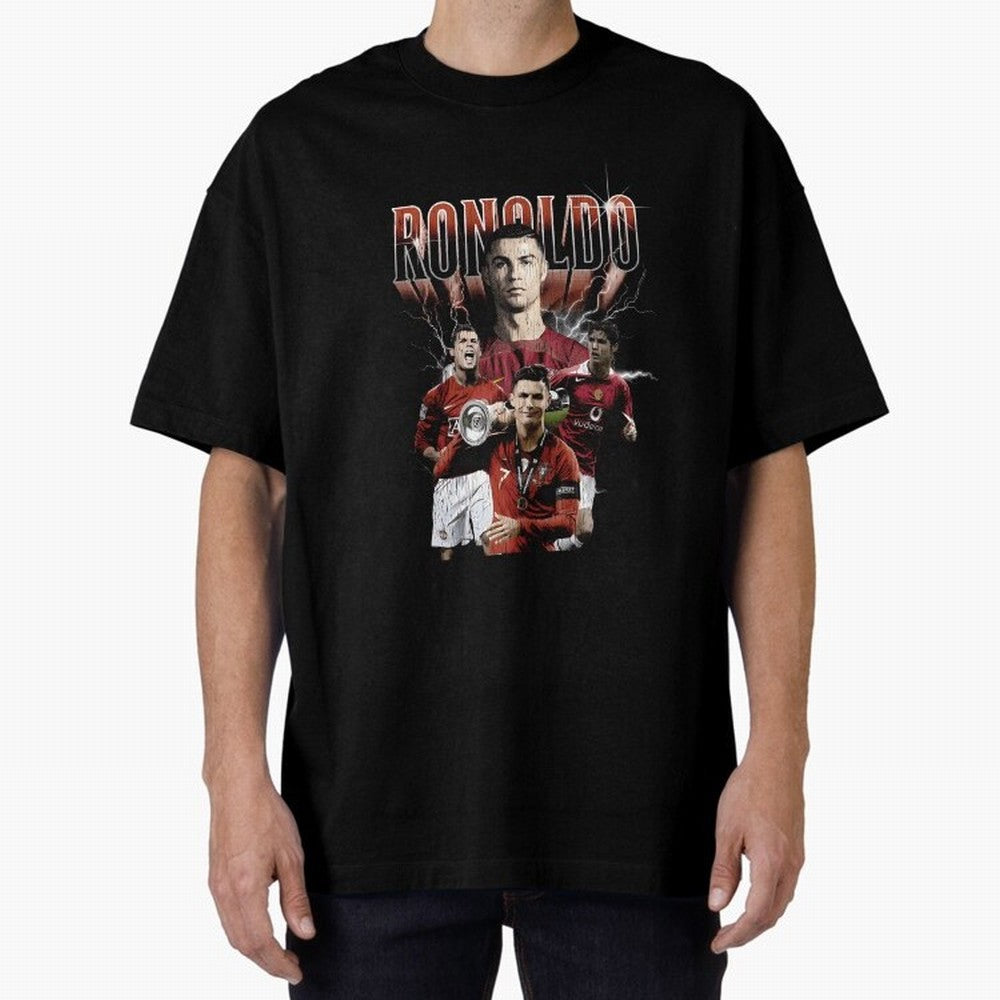 Cr7 footballer portuguese Oversized T-Shirt Refresh FIFA World Cup 2026 Group Stage Spirit, with Germany, Cristiano Ronaldo, Haaland and CR7, Championship Spirit, Famous Goals, Roaring Crowds and International Football Unity; Ideal for Football