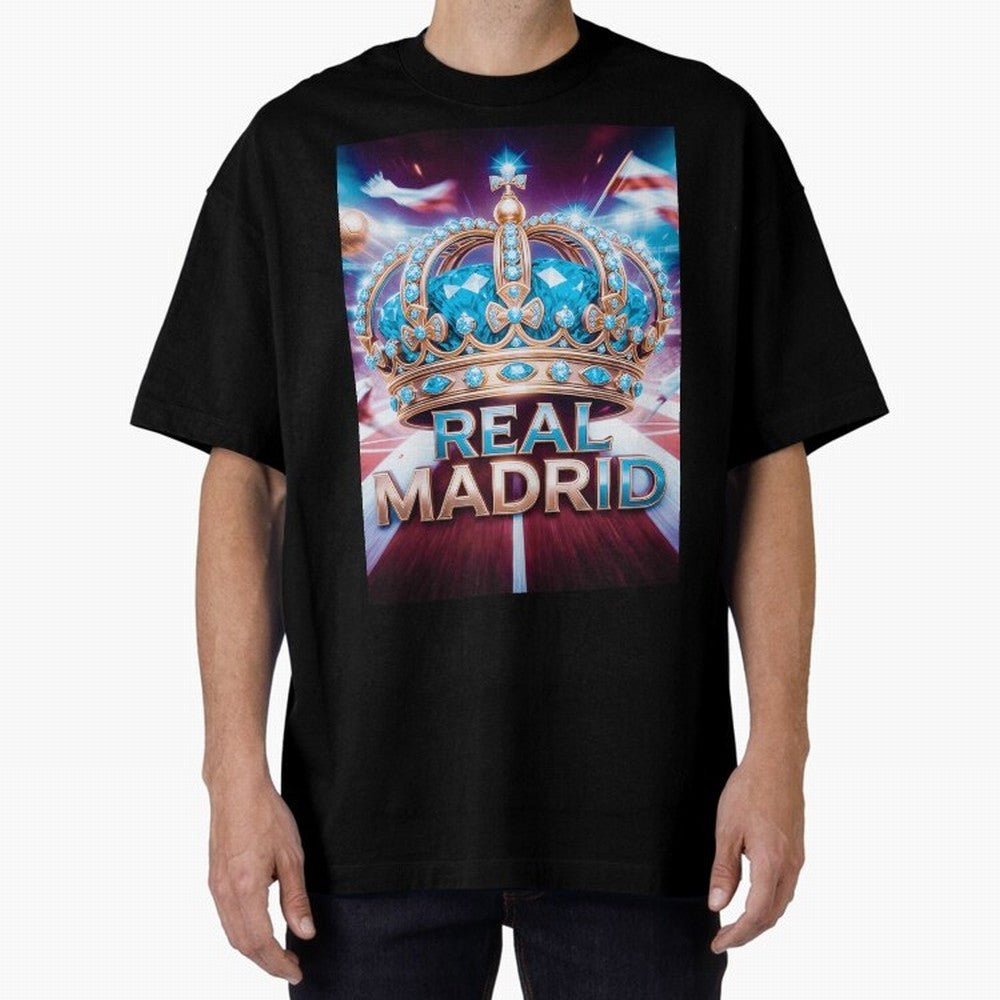 Real Madrid Oversized T-Shirt Carry the Colors and Pride of Match Day Hype around FIFA World Cup 2026, Messi and Cristiano Ronaldo, England, Match Day Excitement, Supporter Culture, Golden Goals and Global Football Passion; Great for Supporters Who