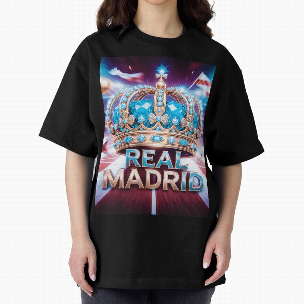 Real Madrid Oversized T-Shirt Carry the Colors and Pride of Match Day Hype around FIFA World Cup 2026, Messi and Cristiano Ronaldo, England, Match Day Excitement, Supporter Culture, Golden Goals and Global Football Passion; Great for Supporters Who
